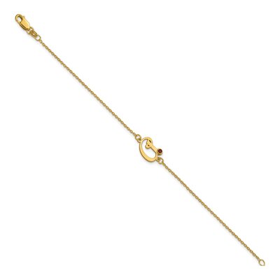 14K Yellow Gold Personalized Initial Birthstone Bracelet – view 2