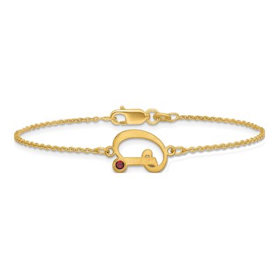 14K Yellow Gold Personalized Initial Birthstone Bracelet – view 3