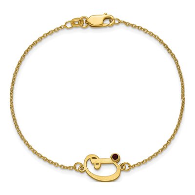 14K Yellow Gold Personalized Initial Birthstone Bracelet – view 4