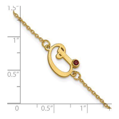 14K Yellow Gold Personalized Initial Birthstone Bracelet – view 6