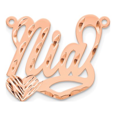 14K Rose Gold Personalized Heart Name Plate Pendant – view 2