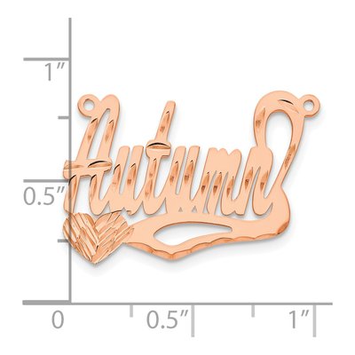 14K Rose Gold Personalized Heart Name Plate Pendant – view 3