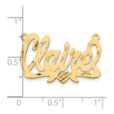 Gold-Plated Sterling Silver Personalized Heart Name Plate Pendant – view 5
