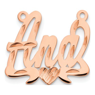 14K Rose Gold Personalized Heart Name Pendant – view 2