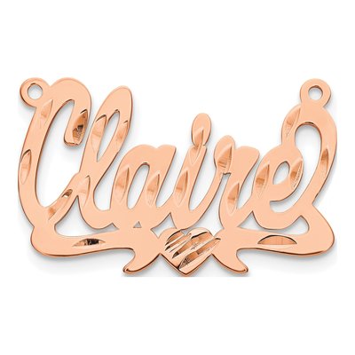 14K Rose Gold Personalized Heart Name Pendant