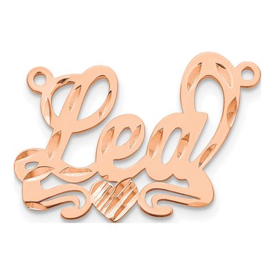 14K Rose Gold Personalized Heart Name Plate Pendant – view 2