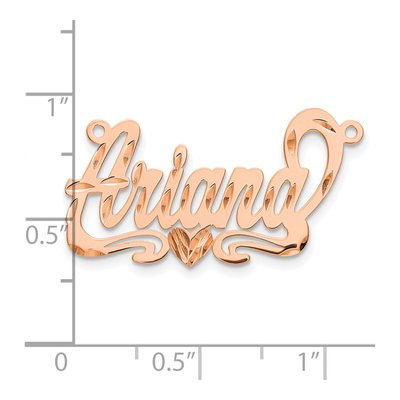 14K Rose Gold Personalized Heart Name Plate Pendant – view 5