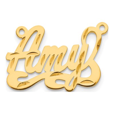 Gold-Plated Sterling Silver Diamond-Cut Name Plate Pendant – view 2
