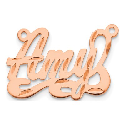 14K Rose Gold Personalized Name Plate Pendant – view 2