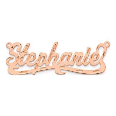 14K Rose Gold Personalized Name Plate Pendant – view 5