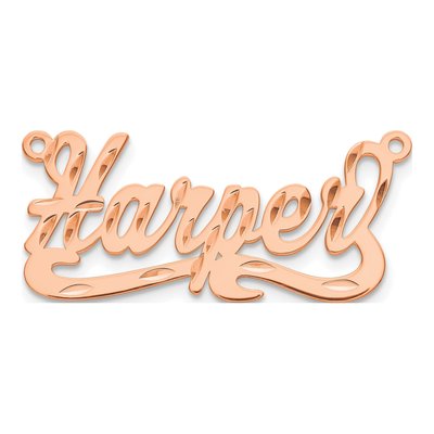 14K Rose Gold Personalized Name Plate Pendant