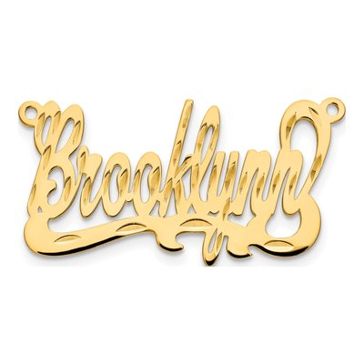 Gold-Plated Sterling Silver Personalized Name Plate Pendant – view 3