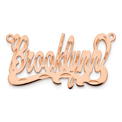 Rose Gold-Plated Sterling Silver Personalized Name Plate Pendant – view 4