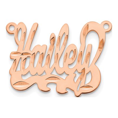 Rose Gold-Plated Sterling Silver Personalized Name Plate Pendant