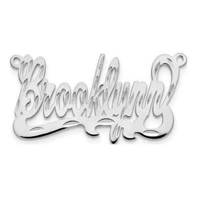 Sterling Silver Personalized Name Plate Pendant – view 3