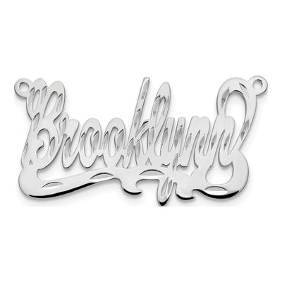Sterling Silver Personalized Name Plate Pendant – view 4
