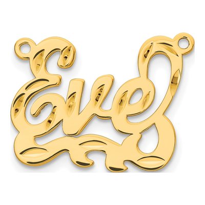 14K Yellow Gold Diamond-Cut Name Plate Pendant – view 2