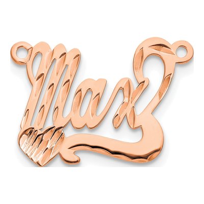 14K Rose Gold Personalized Heart Name Plate Pendant – view 2