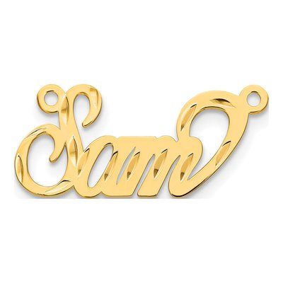 Gold-Plated Sterling Silver Personalized Name Plate Pendant – view 2