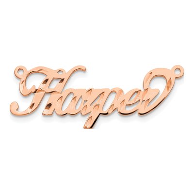 14K Rose Gold Diamond-Cut Name Plate Pendant