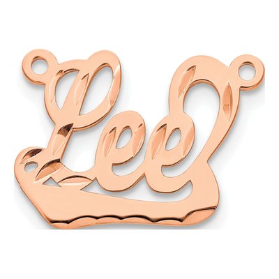14K Rose Gold Personalized Name Plate Pendant – view 2