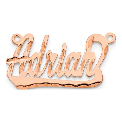 14K Rose Gold Personalized Name Plate Pendant