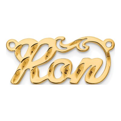 Gold-Plated Sterling Silver Diamond-Cut Name Plate Pendant – view 2