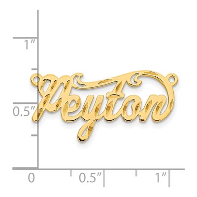 Gold-Plated Sterling Silver Diamond-Cut Name Plate Pendant – view 5