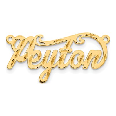 Gold-Plated Sterling Silver Diamond-Cut Name Plate Pendant
