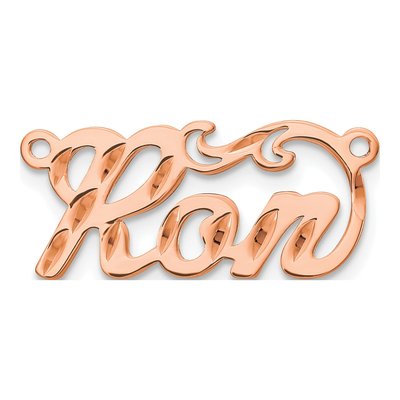14K Rose Gold Personalized Name Plate Pendant – view 2