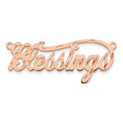 14K Rose Gold Personalized Name Plate Pendant – view 5