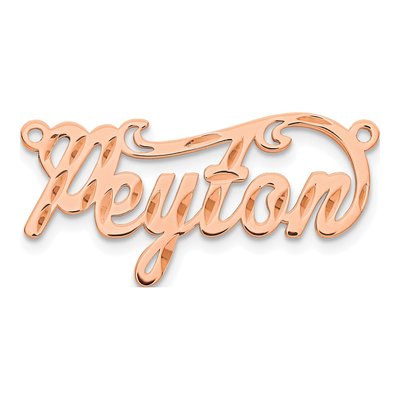14K Rose Gold Personalized Name Plate Pendant