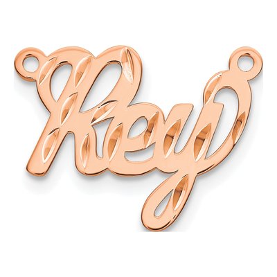14K Rose Gold Diamond-Cut Name Plate Pendant – view 2