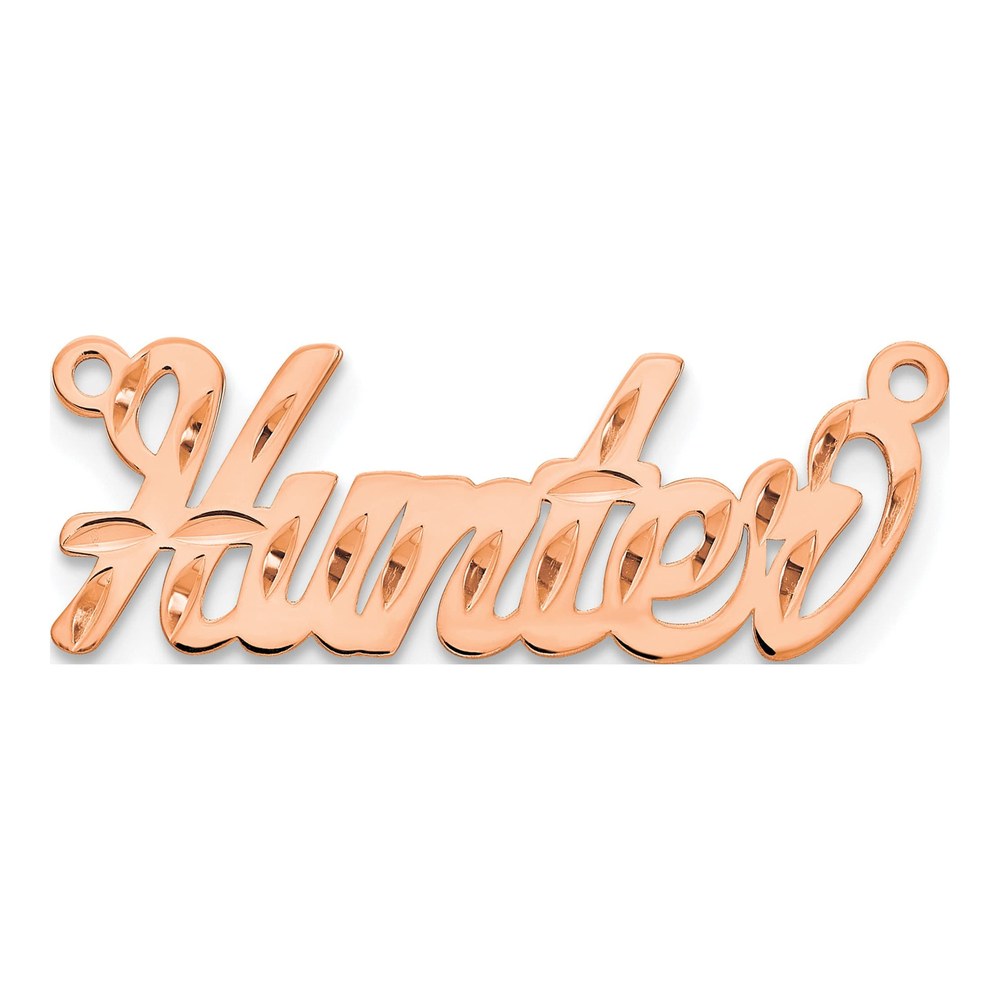 14K Rose Gold Diamond-Cut Name Plate Pendant