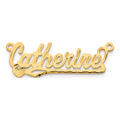 Gold-Plated Sterling Silver Personalized Heart Name Plate Pendant – view 3