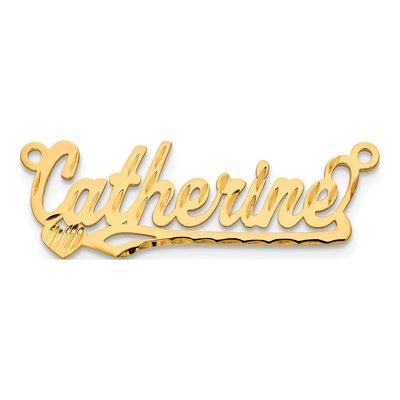 Gold-Plated Sterling Silver Personalized Heart Name Plate Pendant – view 4