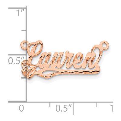 14K Rose Gold Personalized Heart Name Plate Pendant – view 3