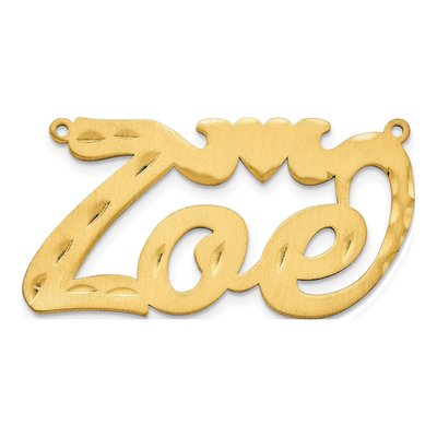 Gold-Plated Sterling Silver Personalized Heart Name Plate Pendant – view 2