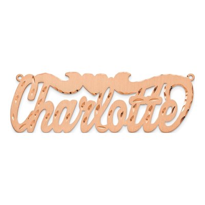 14K Rose Gold Personalized Heart Name Plate Pendant – view 4