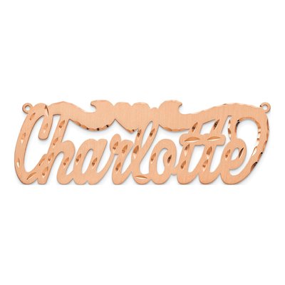 14K Rose Gold Personalized Heart Name Plate Pendant – view 5