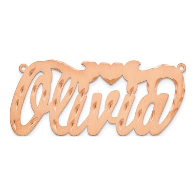 Rose Gold-Plated Sterling Silver Personalized Heart Name Plate Pendant