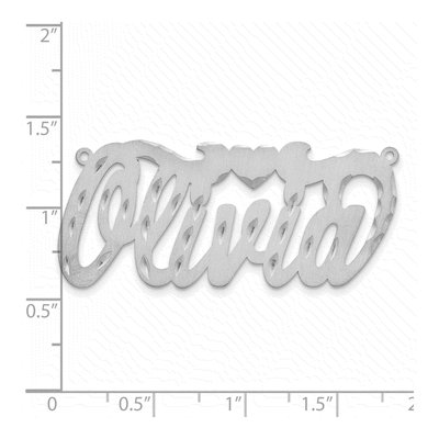 Sterling Silver Personalized Heart Name Plate Pendant – view 5