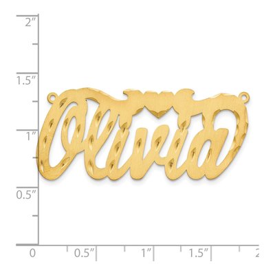 14K Yellow Gold Personalized Heart Name Plate Pendant – view 3