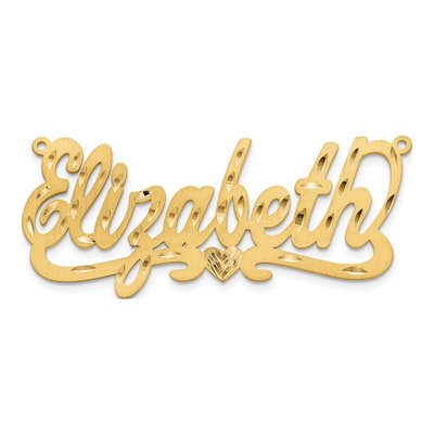 Gold-Plated Sterling Silver Personalized Heart Name Plate Pendant – view 3