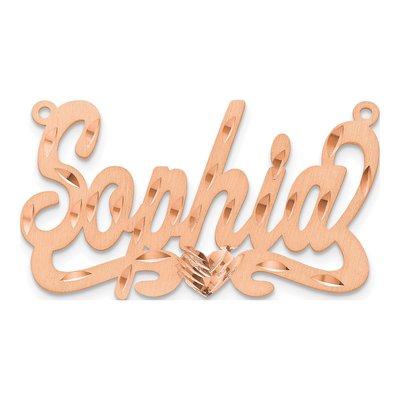 Rose Gold-Plated Sterling Silver Personalized Heart Name Plate Pendant