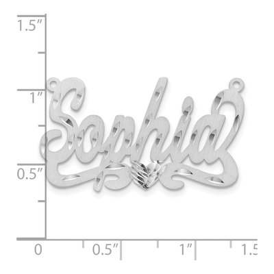 Sterling Silver Personalized Heart Name Plate Pendant – view 5