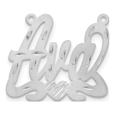 14K White Gold Personalized Heart Name Plate Pendant – view 2
