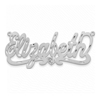 14K White Gold Personalized Heart Name Plate Pendant – view 4