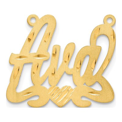 14K Yellow Gold Personalized Heart Name Plate Pendant – view 2