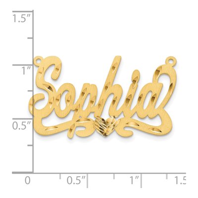 14K Yellow Gold Personalized Heart Name Plate Pendant – view 3